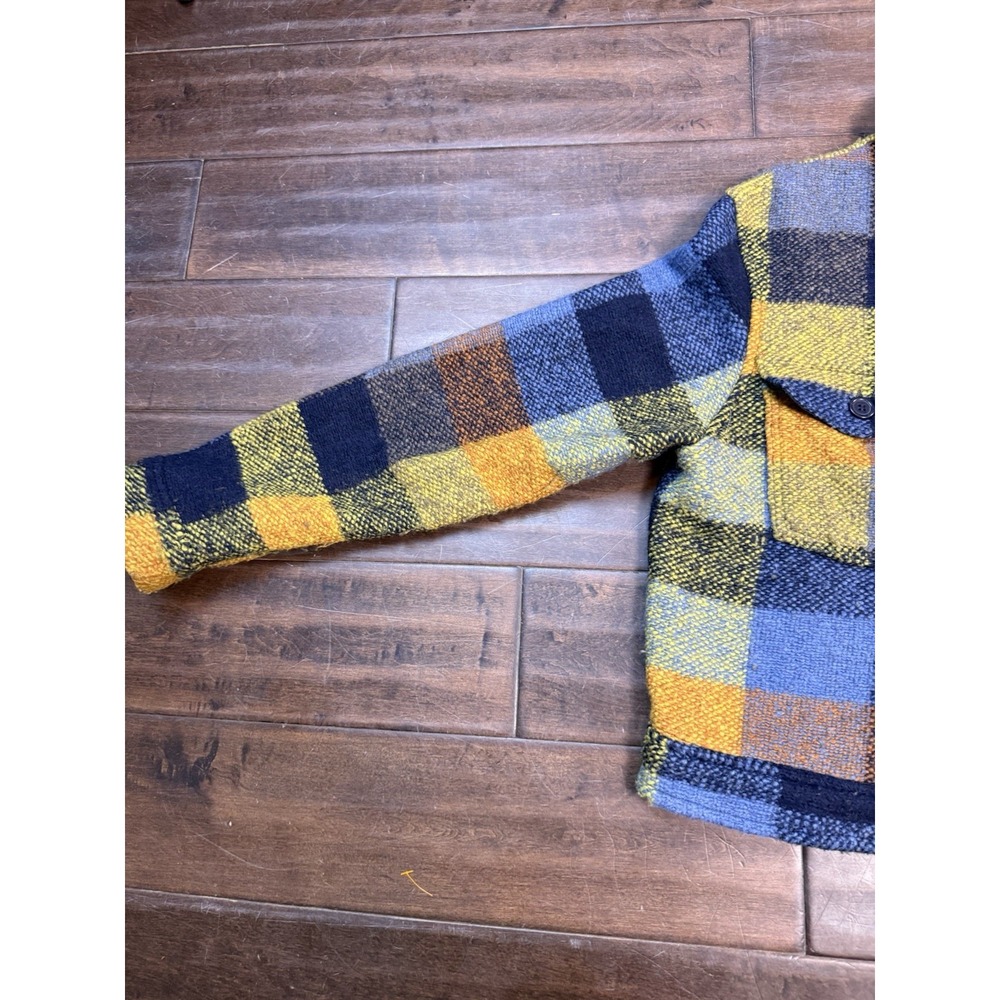 House Of‎ Harlow 1960 Cropped Jacket Flannel Shacket | Blue Yellow | Size Medium - Picture 5 of 16